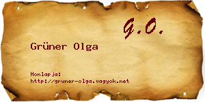Grüner Olga névjegykártya